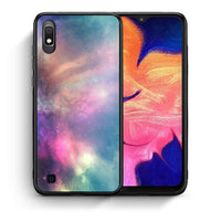 Thumbnail for Θήκη Samsung A10 Rainbow Galaxy από τη Smartfits με σχέδιο στο πίσω μέρος και μαύρο περίβλημα | Samsung A10 Rainbow Galaxy case with colorful back and black bezels