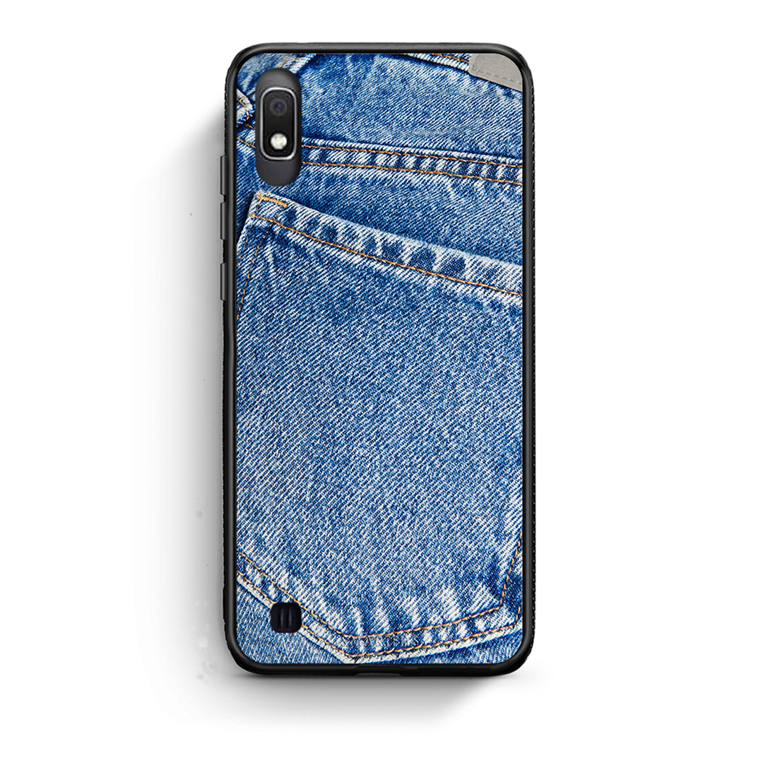 Samsung A10 Jeans Pocket θήκη από τη Smartfits με σχέδιο στο πίσω μέρος και μαύρο περίβλημα | Smartphone case with colorful back and black bezels by Smartfits