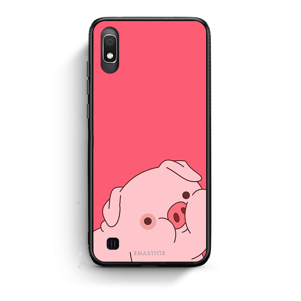 Samsung A10 Pig Love 1 Θήκη Αγίου Βαλεντίνου από τη Smartfits με σχέδιο στο πίσω μέρος και μαύρο περίβλημα | Smartphone case with colorful back and black bezels by Smartfits