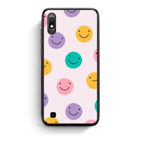 Thumbnail for Samsung A10 Smiley Faces θήκη από τη Smartfits με σχέδιο στο πίσω μέρος και μαύρο περίβλημα | Smartphone case with colorful back and black bezels by Smartfits