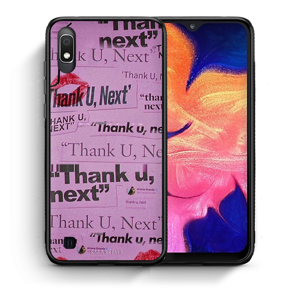 Θήκη Αγίου Βαλεντίνου Samsung A10 Thank You Next από τη Smartfits με σχέδιο στο πίσω μέρος και μαύρο περίβλημα | Samsung A10 Thank You Next case with colorful back and black bezels