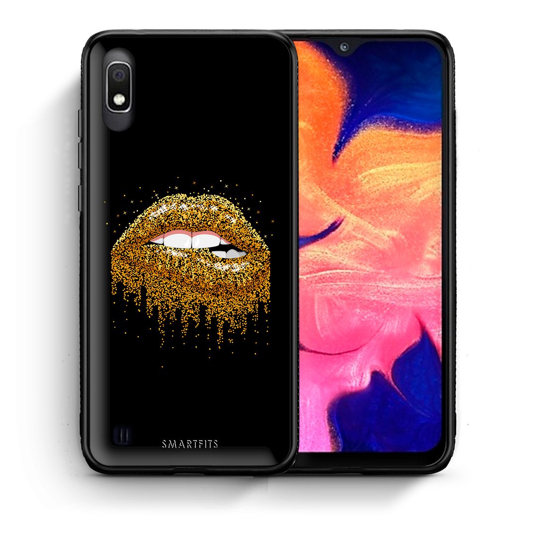 Θήκη Samsung A10 Golden Valentine από τη Smartfits με σχέδιο στο πίσω μέρος και μαύρο περίβλημα | Samsung A10 Golden Valentine case with colorful back and black bezels