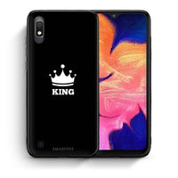 Thumbnail for Θήκη Samsung A10 King Valentine από τη Smartfits με σχέδιο στο πίσω μέρος και μαύρο περίβλημα | Samsung A10 King Valentine case with colorful back and black bezels
