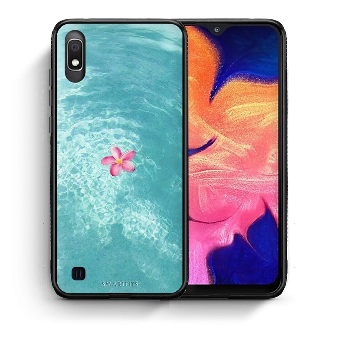 Θήκη Samsung A10 Water Flower από τη Smartfits με σχέδιο στο πίσω μέρος και μαύρο περίβλημα | Samsung A10 Water Flower case with colorful back and black bezels