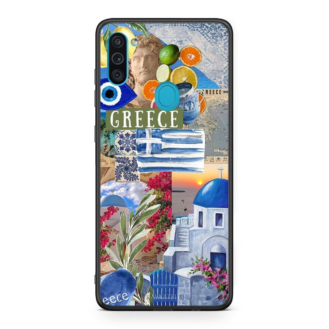 Samsung A11 / M11 All Greek Θήκη από τη Smartfits με σχέδιο στο πίσω μέρος και μαύρο περίβλημα | Smartphone case with colorful back and black bezels by Smartfits