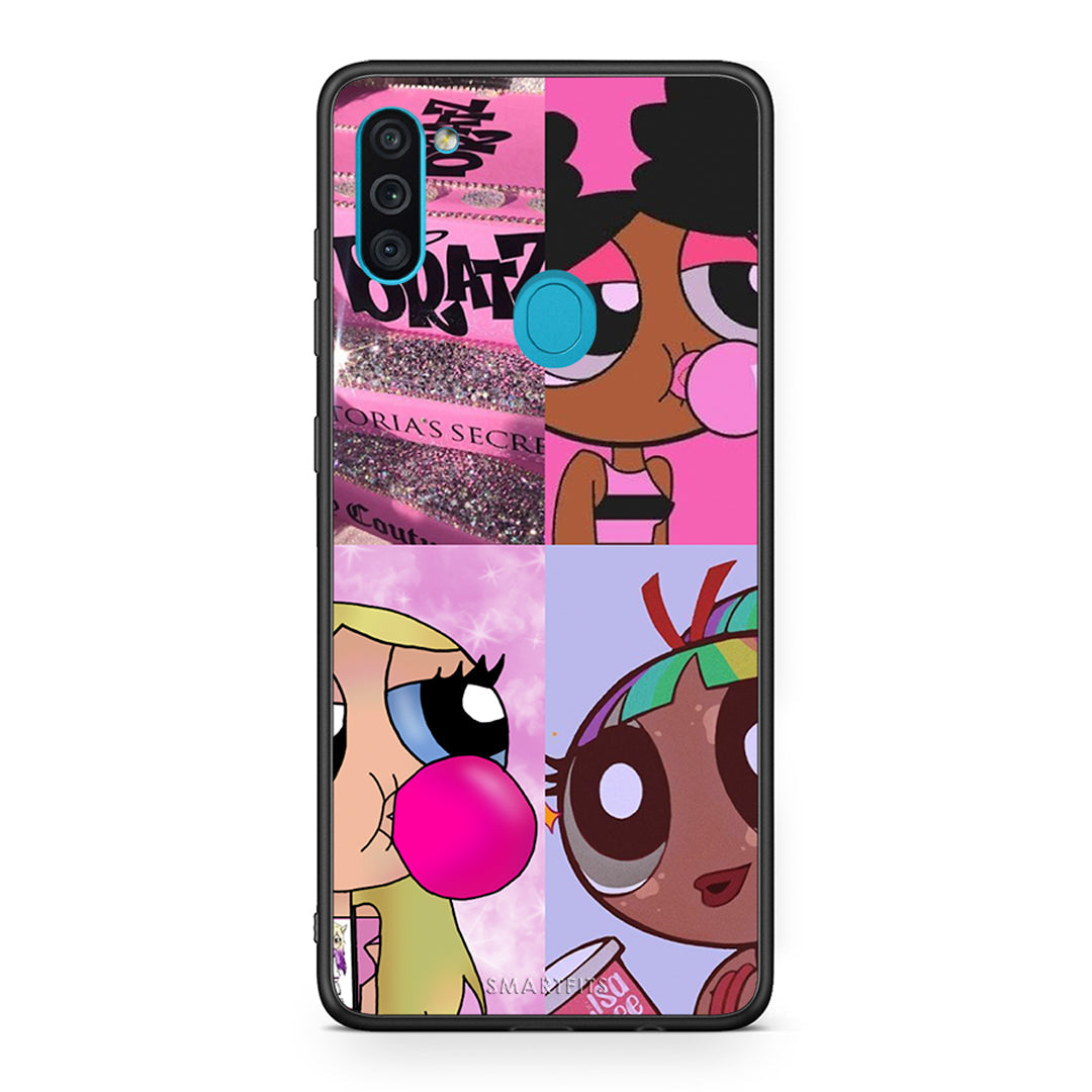 Samsung A11 / M11 Bubble Girls Θήκη Αγίου Βαλεντίνου από τη Smartfits με σχέδιο στο πίσω μέρος και μαύρο περίβλημα | Smartphone case with colorful back and black bezels by Smartfits