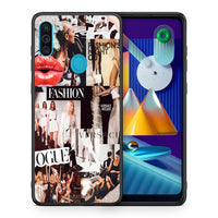 Thumbnail for Θήκη Αγίου Βαλεντίνου Samsung A11 / M11 Collage Fashion από τη Smartfits με σχέδιο στο πίσω μέρος και μαύρο περίβλημα | Samsung A11 / M11 Collage Fashion case with colorful back and black bezels
