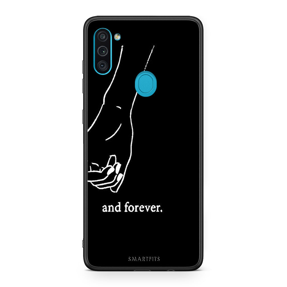 Samsung A11 / M11 Always & Forever 2 Θήκη Αγίου Βαλεντίνου από τη Smartfits με σχέδιο στο πίσω μέρος και μαύρο περίβλημα | Smartphone case with colorful back and black bezels by Smartfits