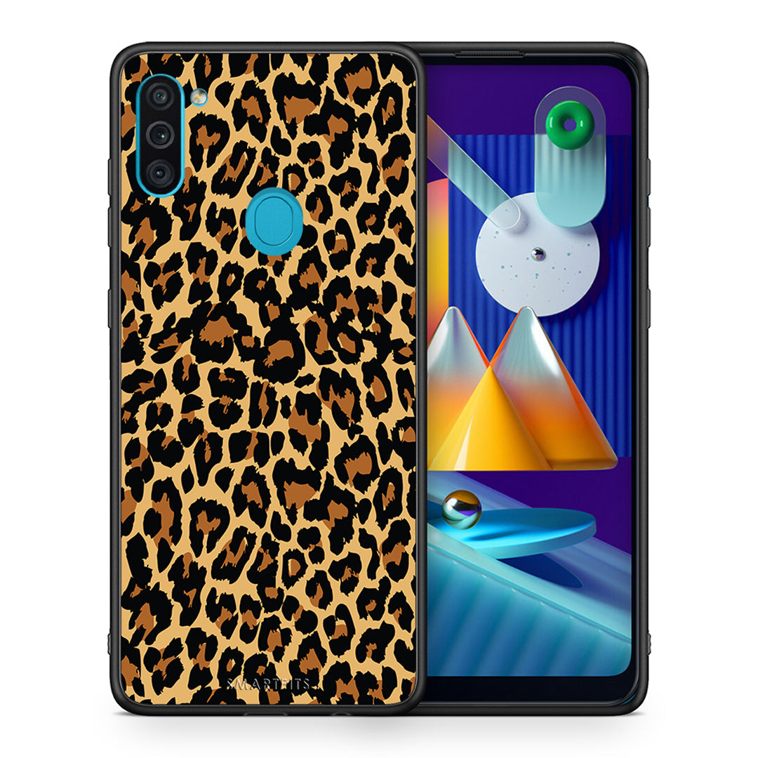 Θήκη Samsung A11/M11 Leopard Animal από τη Smartfits με σχέδιο στο πίσω μέρος και μαύρο περίβλημα | Samsung A11/M11 Leopard Animal case with colorful back and black bezels