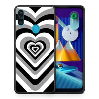 Thumbnail for Θήκη Samsung A11/M11 Black Hearts από τη Smartfits με σχέδιο στο πίσω μέρος και μαύρο περίβλημα | Samsung A11/M11 Black Hearts case with colorful back and black bezels