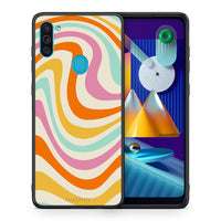 Thumbnail for Θήκη Samsung A11/M11 Colourful Waves από τη Smartfits με σχέδιο στο πίσω μέρος και μαύρο περίβλημα | Samsung A11/M11 Colourful Waves case with colorful back and black bezels