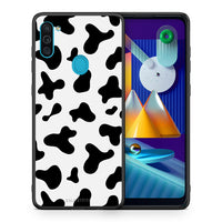 Thumbnail for Θήκη Samsung A11/M11 Cow Print από τη Smartfits με σχέδιο στο πίσω μέρος και μαύρο περίβλημα | Samsung A11/M11 Cow Print case with colorful back and black bezels