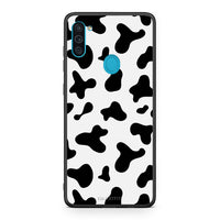 Thumbnail for Samsung A11/M11 Cow Print θήκη από τη Smartfits με σχέδιο στο πίσω μέρος και μαύρο περίβλημα | Smartphone case with colorful back and black bezels by Smartfits