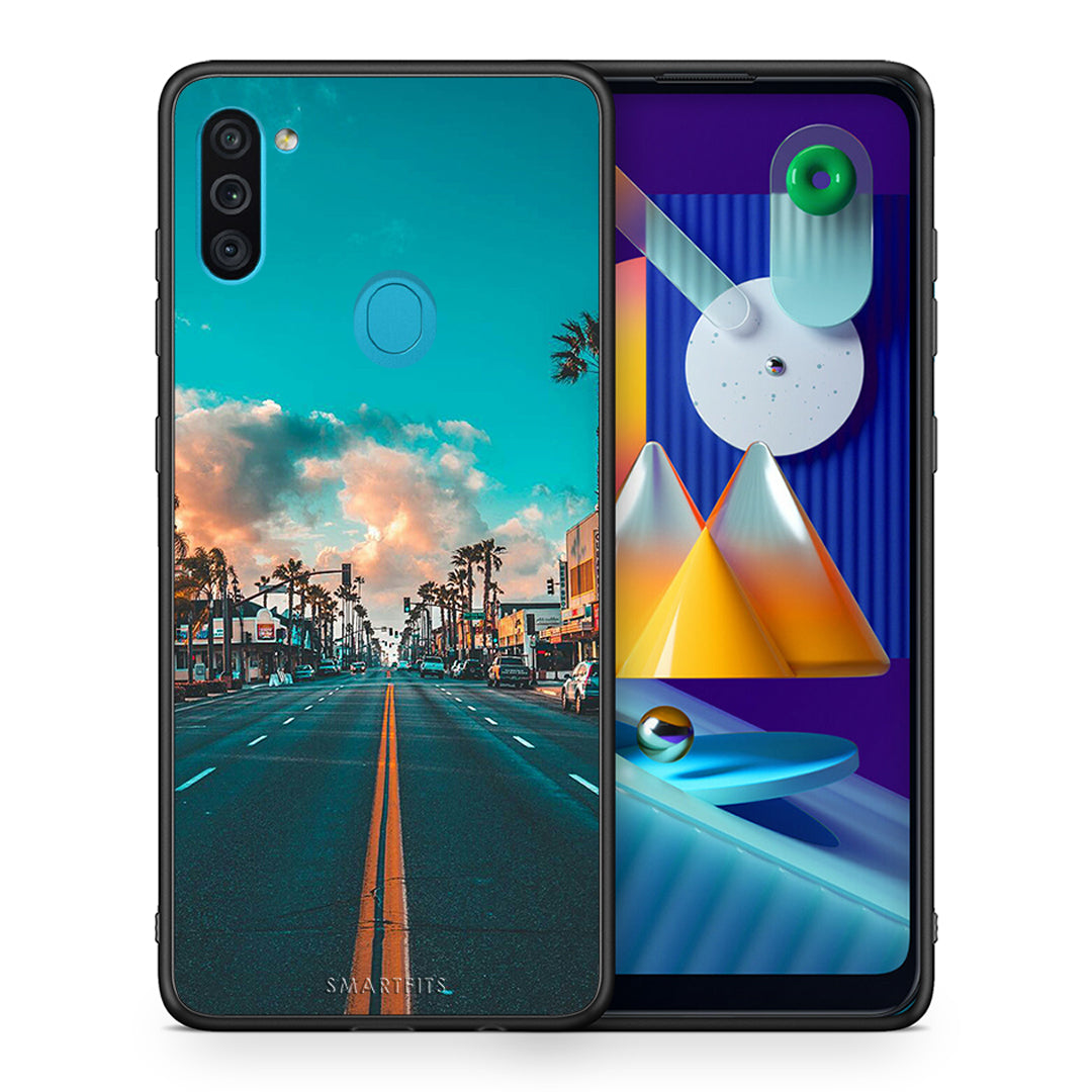 Θήκη Samsung A11/M11 City Landscape από τη Smartfits με σχέδιο στο πίσω μέρος και μαύρο περίβλημα | Samsung A11/M11 City Landscape case with colorful back and black bezels