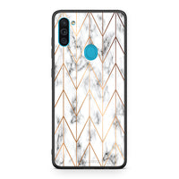 Thumbnail for 44 - Samsung A11/M11 Gold Geometric Marble case, cover, bumper