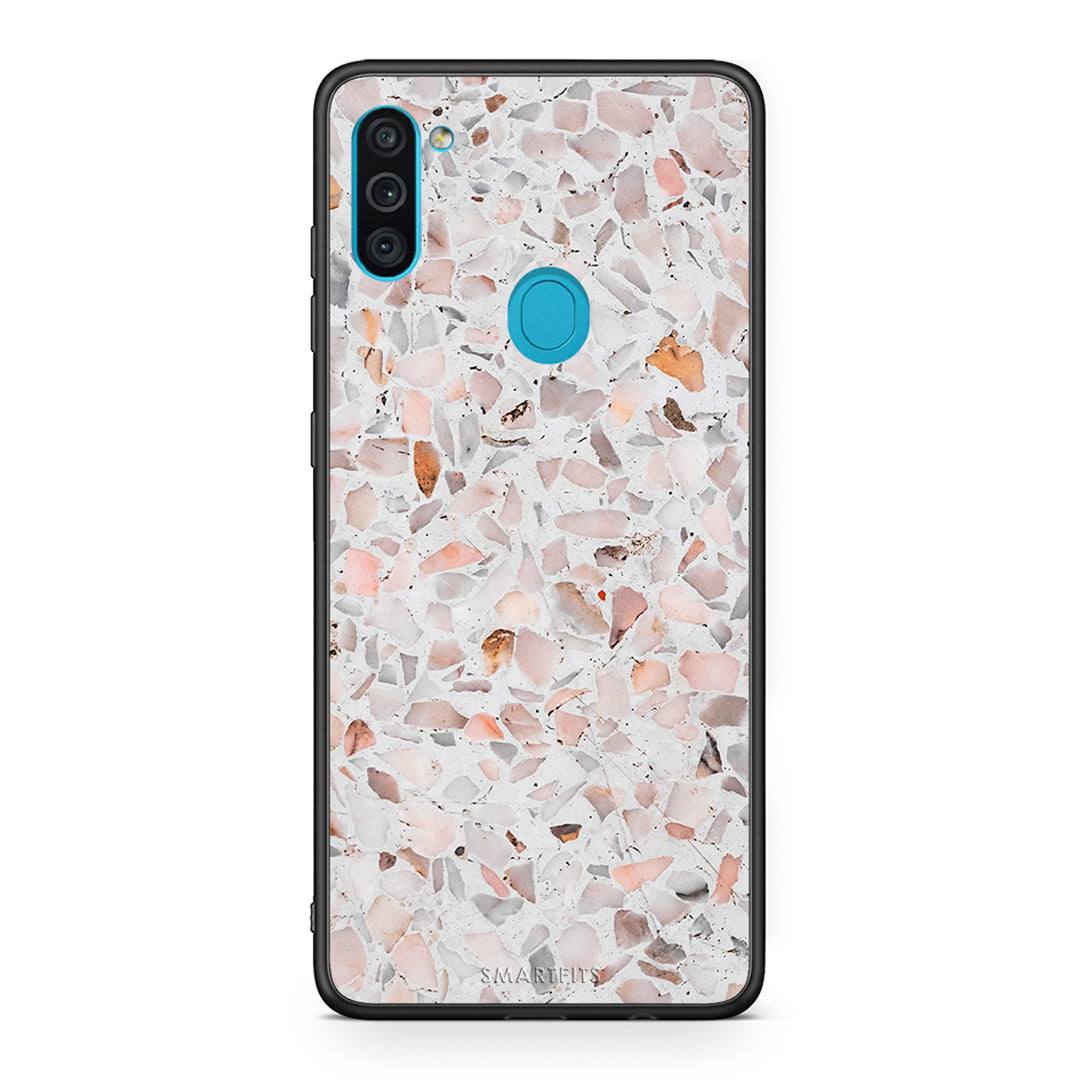 Samsung A11/M11 Marble Terrazzo θήκη από τη Smartfits με σχέδιο στο πίσω μέρος και μαύρο περίβλημα | Smartphone case with colorful back and black bezels by Smartfits