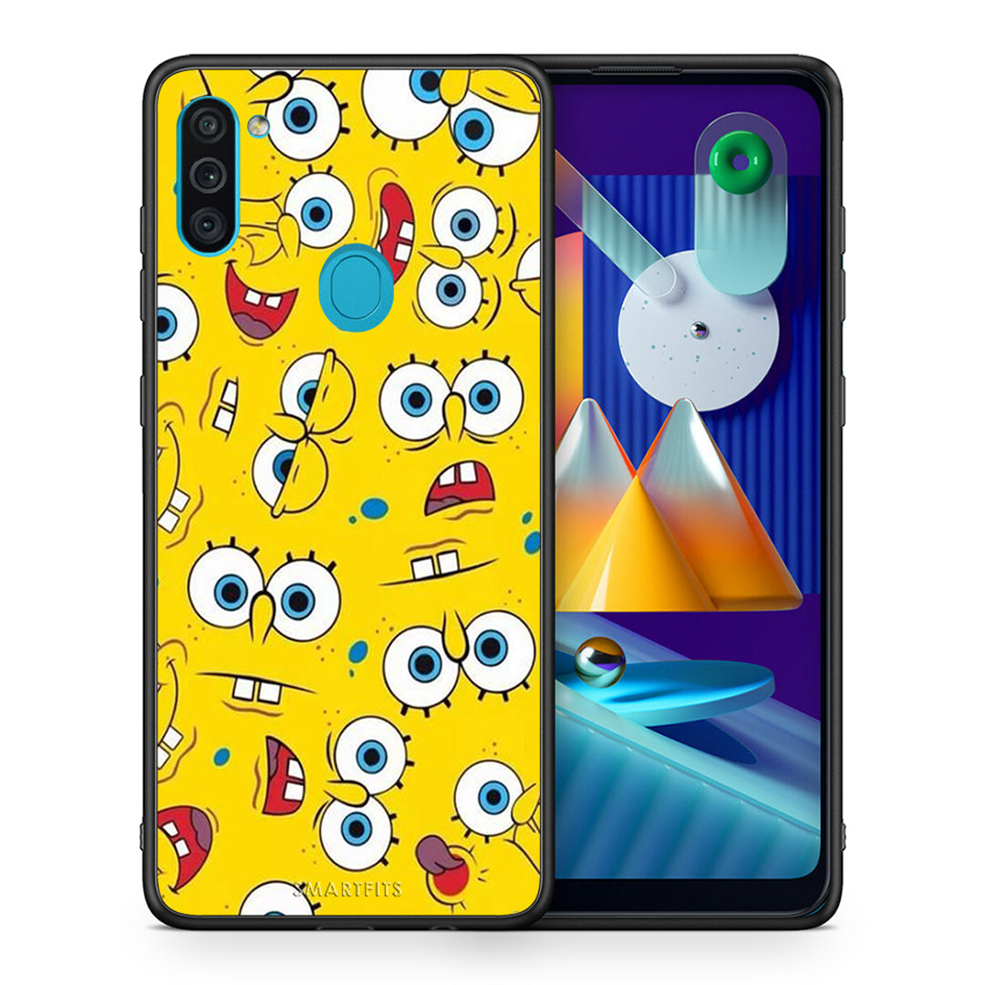Θήκη Samsung A11/M11 Sponge PopArt από τη Smartfits με σχέδιο στο πίσω μέρος και μαύρο περίβλημα | Samsung A11/M11 Sponge PopArt case with colorful back and black bezels