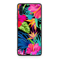 Thumbnail for Samsung A11/M11 Tropical Flowers θήκη από τη Smartfits με σχέδιο στο πίσω μέρος και μαύρο περίβλημα | Smartphone case with colorful back and black bezels by Smartfits