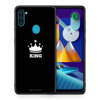 Thumbnail for Θήκη Samsung A11/M11 King Valentine από τη Smartfits με σχέδιο στο πίσω μέρος και μαύρο περίβλημα | Samsung A11/M11 King Valentine case with colorful back and black bezels