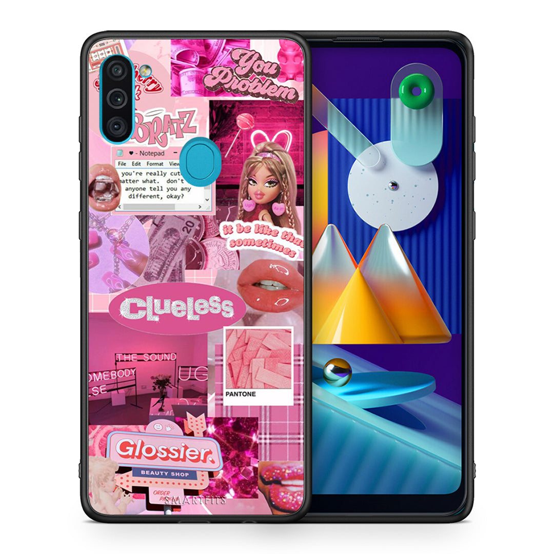 Θήκη Αγίου Βαλεντίνου Samsung A11 / M11 Pink Love από τη Smartfits με σχέδιο στο πίσω μέρος και μαύρο περίβλημα | Samsung A11 / M11 Pink Love case with colorful back and black bezels