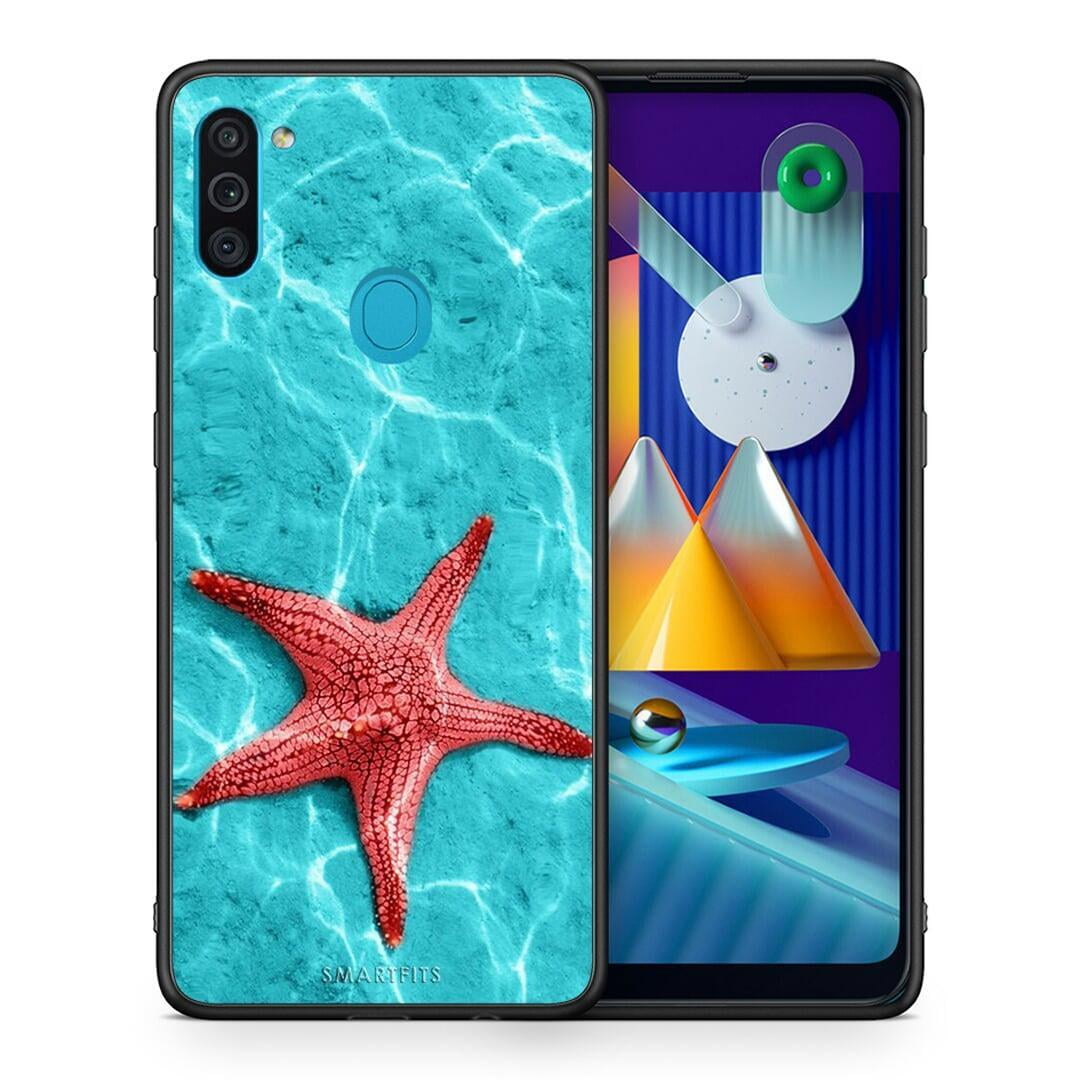 Θήκη Samsung A11 / M11 Red Starfish από τη Smartfits με σχέδιο στο πίσω μέρος και μαύρο περίβλημα | Samsung A11 / M11 Red Starfish case with colorful back and black bezels