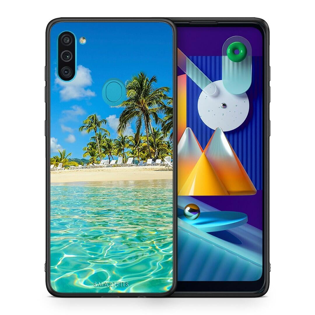 Θήκη Samsung A11 / M11 Tropical Vibes από τη Smartfits με σχέδιο στο πίσω μέρος και μαύρο περίβλημα | Samsung A11 / M11 Tropical Vibes case with colorful back and black bezels