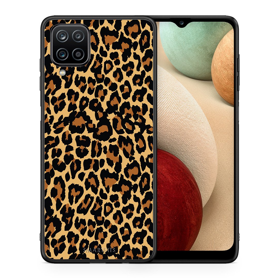 Θήκη Samsung A12 Leopard Animal από τη Smartfits με σχέδιο στο πίσω μέρος και μαύρο περίβλημα | Samsung A12 Leopard Animal case with colorful back and black bezels