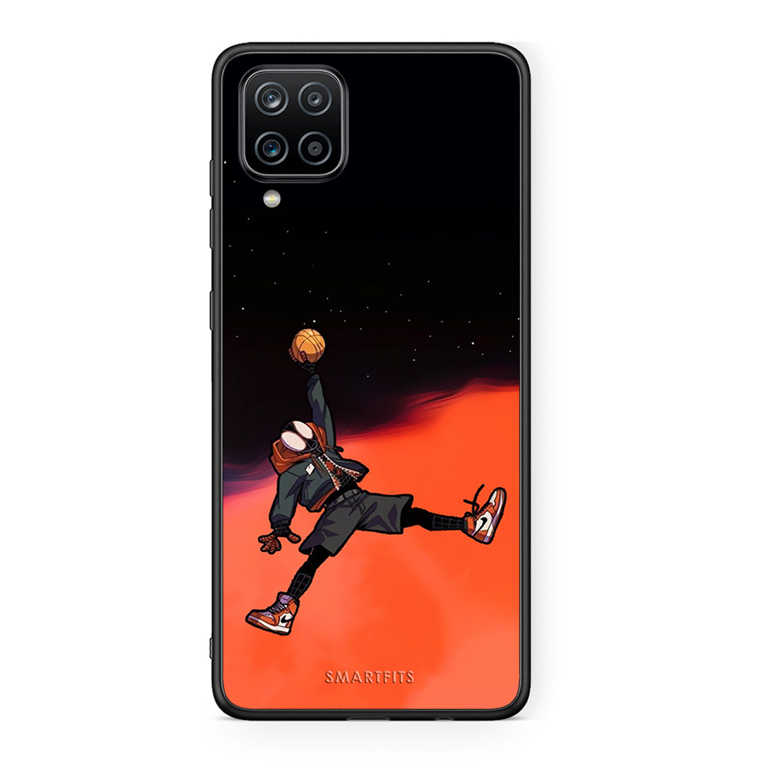 Samsung A12 Basketball Hero θήκη από τη Smartfits με σχέδιο στο πίσω μέρος και μαύρο περίβλημα | Smartphone case with colorful back and black bezels by Smartfits