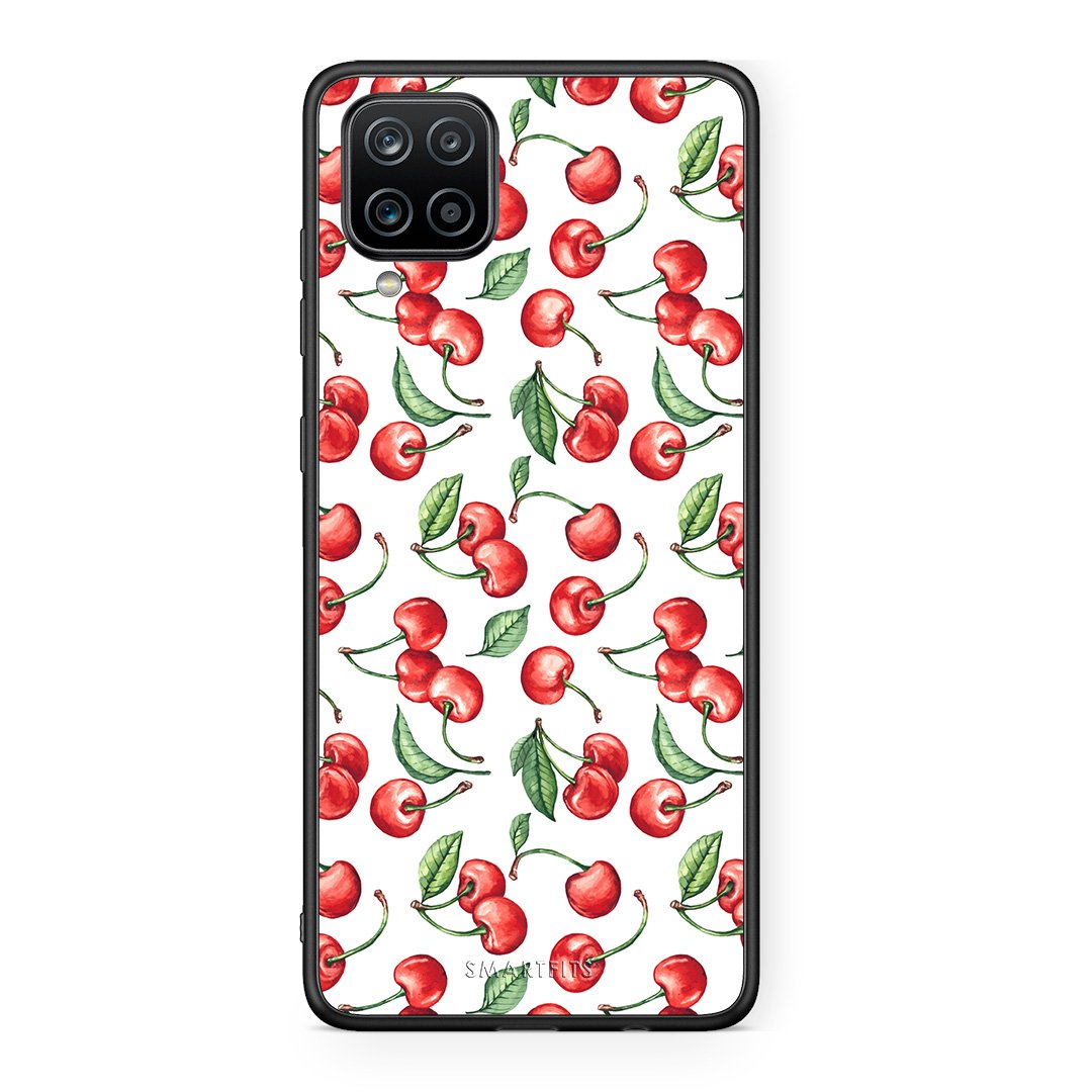 Samsung A12 Cherry Summer θήκη από τη Smartfits με σχέδιο στο πίσω μέρος και μαύρο περίβλημα | Smartphone case with colorful back and black bezels by Smartfits