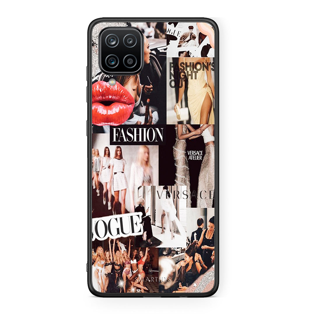 Samsung A12 Collage Fashion Θήκη Αγίου Βαλεντίνου από τη Smartfits με σχέδιο στο πίσω μέρος και μαύρο περίβλημα | Smartphone case with colorful back and black bezels by Smartfits