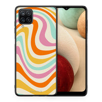 Thumbnail for Θήκη Samsung A12 Colourful Waves από τη Smartfits με σχέδιο στο πίσω μέρος και μαύρο περίβλημα | Samsung A12 Colourful Waves case with colorful back and black bezels