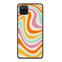 Thumbnail for Samsung A12 Colourful Waves θήκη από τη Smartfits με σχέδιο στο πίσω μέρος και μαύρο περίβλημα | Smartphone case with colorful back and black bezels by Smartfits