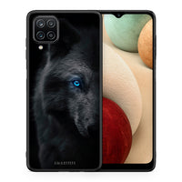 Thumbnail for Θήκη Samsung A12 Dark Wolf από τη Smartfits με σχέδιο στο πίσω μέρος και μαύρο περίβλημα | Samsung A12 Dark Wolf case with colorful back and black bezels