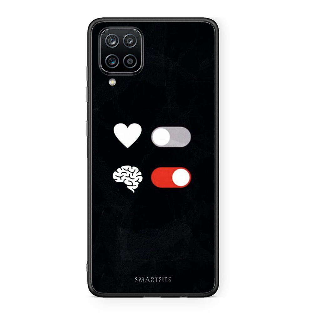 Samsung A12 Heart Vs Brain Θήκη Αγίου Βαλεντίνου από τη Smartfits με σχέδιο στο πίσω μέρος και μαύρο περίβλημα | Smartphone case with colorful back and black bezels by Smartfits