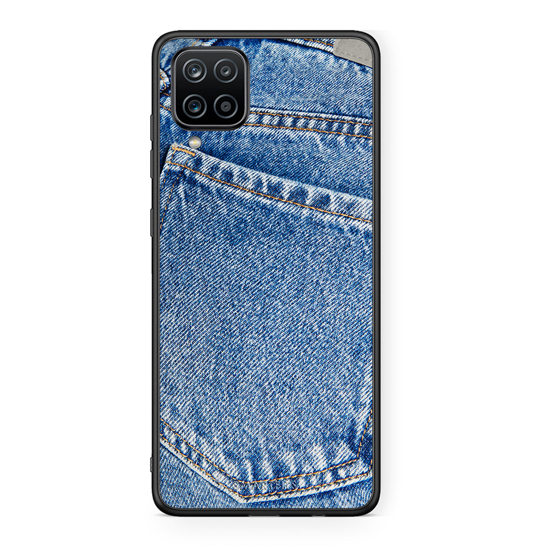 Samsung A12 Jeans Pocket θήκη από τη Smartfits με σχέδιο στο πίσω μέρος και μαύρο περίβλημα | Smartphone case with colorful back and black bezels by Smartfits