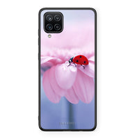 Thumbnail for Samsung A12 Ladybug Flower θήκη από τη Smartfits με σχέδιο στο πίσω μέρος και μαύρο περίβλημα | Smartphone case with colorful back and black bezels by Smartfits