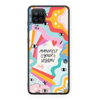 Thumbnail for Samsung A12 Manifest Your Vision θήκη από τη Smartfits με σχέδιο στο πίσω μέρος και μαύρο περίβλημα | Smartphone case with colorful back and black bezels by Smartfits