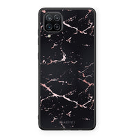 Thumbnail for 4 - Samsung A12 Black Rosegold Marble case, cover, bumper