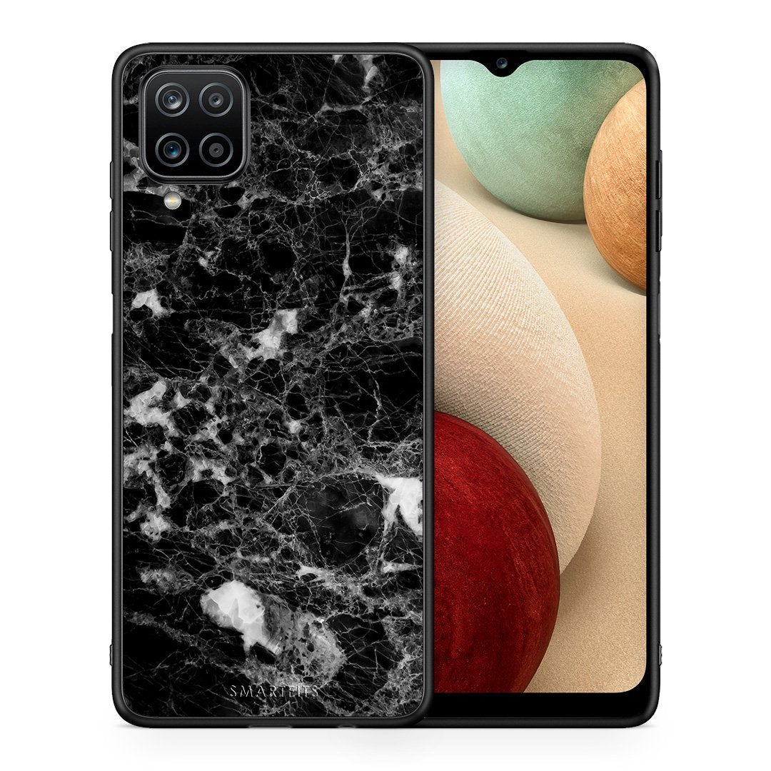 Θήκη Samsung A12 Male Marble από τη Smartfits με σχέδιο στο πίσω μέρος και μαύρο περίβλημα | Samsung A12 Male Marble case with colorful back and black bezels