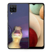 Thumbnail for Θήκη Samsung A12 Meme Duck από τη Smartfits με σχέδιο στο πίσω μέρος και μαύρο περίβλημα | Samsung A12 Meme Duck case with colorful back and black bezels