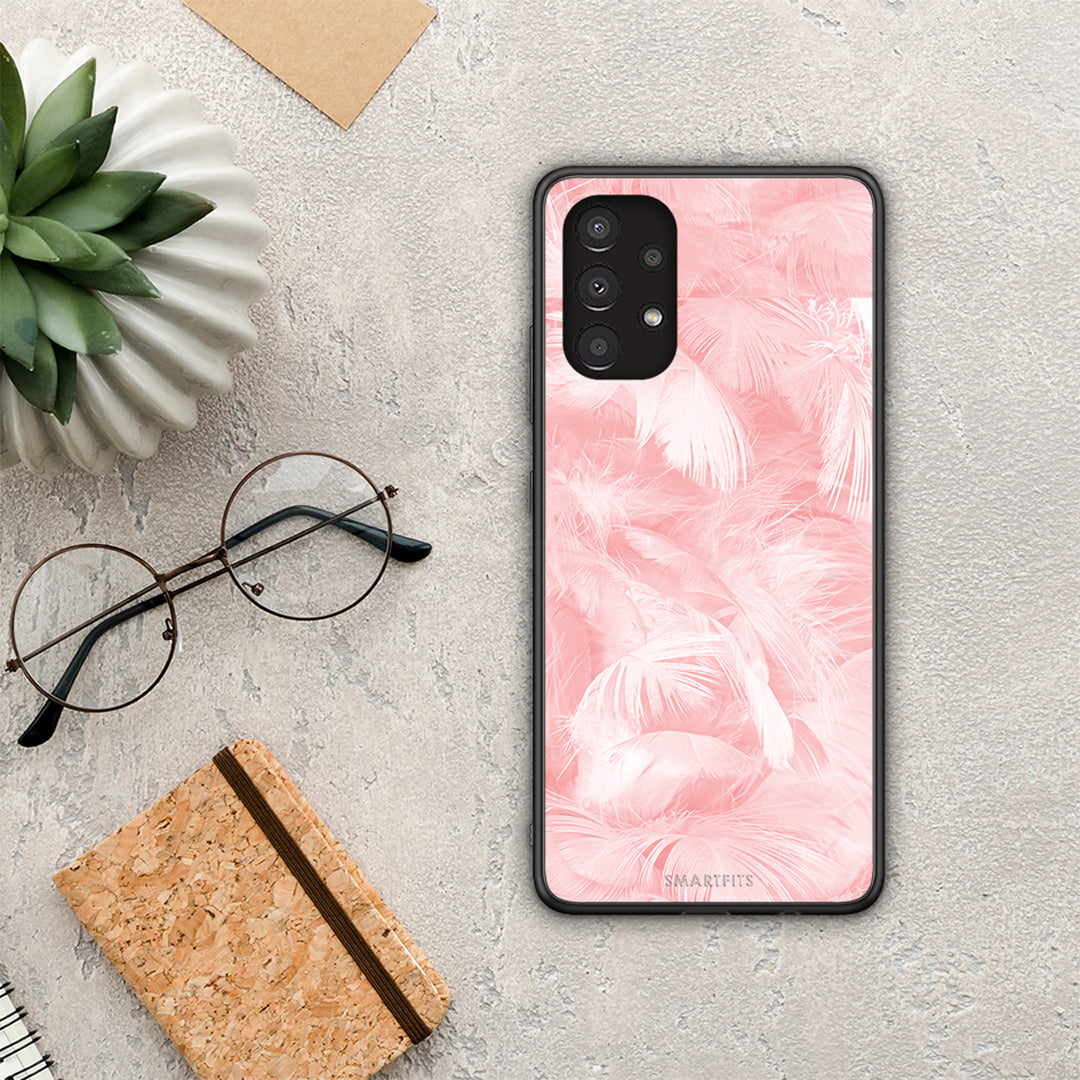 Boho Pink Feather - Samsung Galaxy A13 4G case