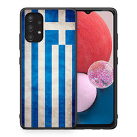 Thumbnail for Θήκη Samsung A13 4G Greek Flag από τη Smartfits με σχέδιο στο πίσω μέρος και μαύρο περίβλημα | Samsung A13 4G Greek Flag case with colorful back and black bezels