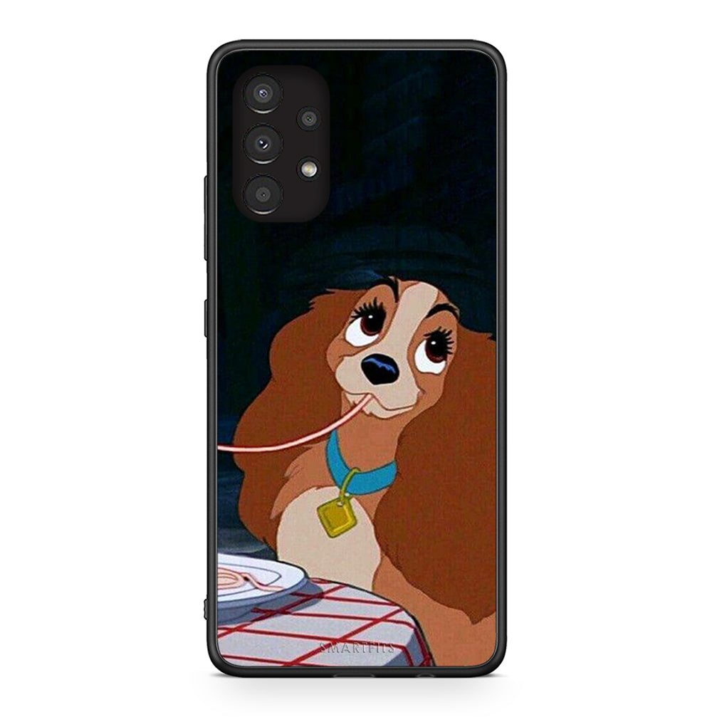 Samsung A13 4G Lady And Tramp 2 Θήκη Αγίου Βαλεντίνου από τη Smartfits με σχέδιο στο πίσω μέρος και μαύρο περίβλημα | Smartphone case with colorful back and black bezels by Smartfits