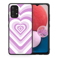 Thumbnail for Θήκη Samsung A13 4G Lilac Hearts από τη Smartfits με σχέδιο στο πίσω μέρος και μαύρο περίβλημα | Samsung A13 4G Lilac Hearts case with colorful back and black bezels
