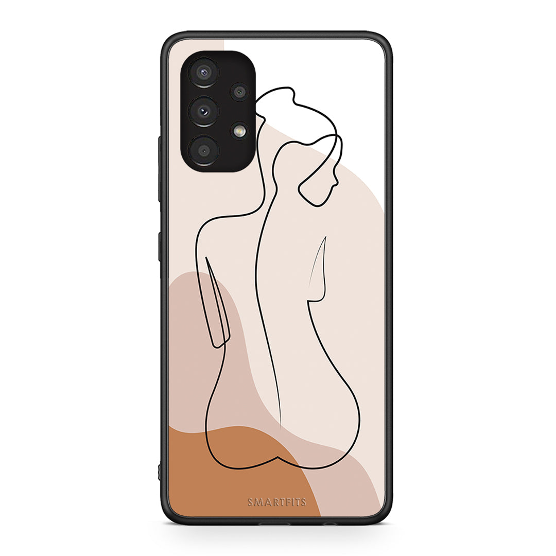 Samsung A13 4G LineArt Woman θήκη από τη Smartfits με σχέδιο στο πίσω μέρος και μαύρο περίβλημα | Smartphone case with colorful back and black bezels by Smartfits