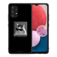 Thumbnail for Θήκη Samsung A13 4G Meme Cat από τη Smartfits με σχέδιο στο πίσω μέρος και μαύρο περίβλημα | Samsung A13 4G Meme Cat case with colorful back and black bezels