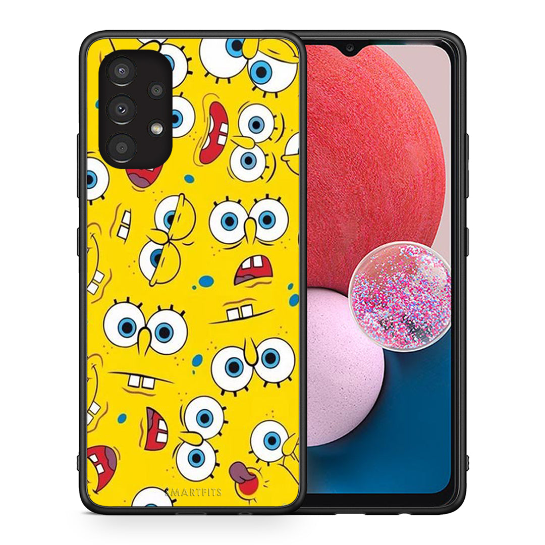 Θήκη Samsung A13 4G Sponge PopArt από τη Smartfits με σχέδιο στο πίσω μέρος και μαύρο περίβλημα | Samsung A13 4G Sponge PopArt case with colorful back and black bezels