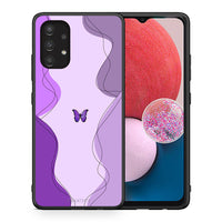 Thumbnail for Θήκη Αγίου Βαλεντίνου Samsung A13 4G Purple Mariposa από τη Smartfits με σχέδιο στο πίσω μέρος και μαύρο περίβλημα | Samsung A13 4G Purple Mariposa case with colorful back and black bezels