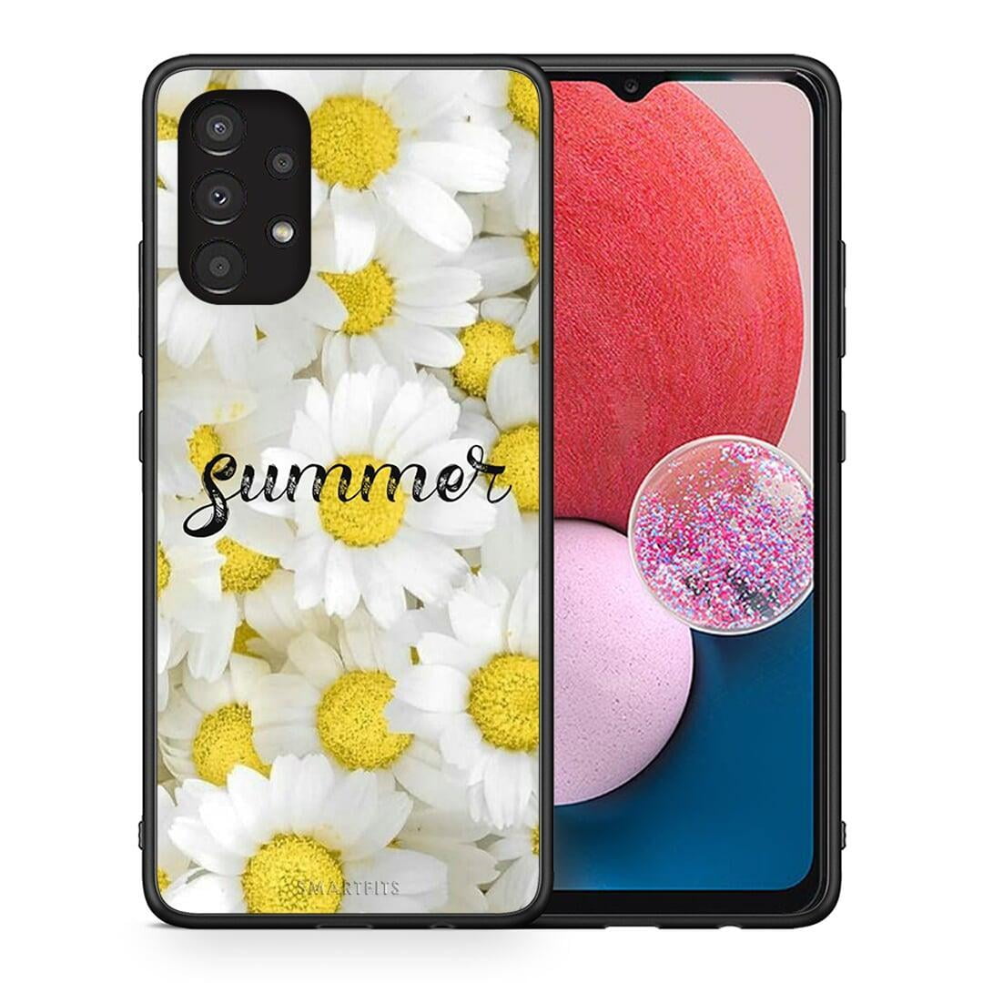 Θήκη Samsung A13 4G Summer Daisies από τη Smartfits με σχέδιο στο πίσω μέρος και μαύρο περίβλημα | Samsung A13 4G Summer Daisies case with colorful back and black bezels