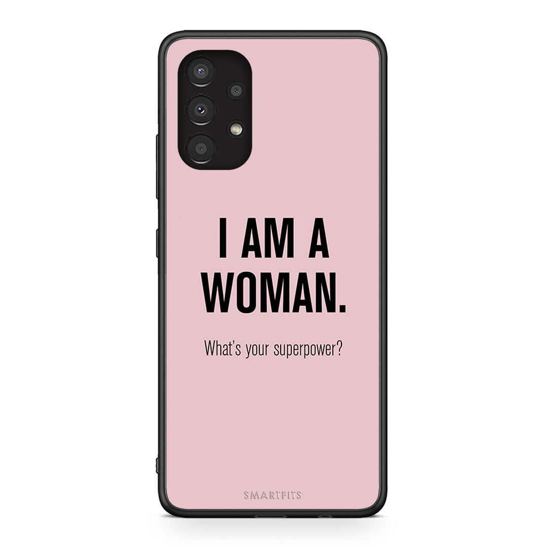 Samsung A13 4G Superpower Woman θήκη από τη Smartfits με σχέδιο στο πίσω μέρος και μαύρο περίβλημα | Smartphone case with colorful back and black bezels by Smartfits